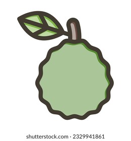 Kaffir Lime Thick Line Filled Colors For Personal And Commercial Use.
