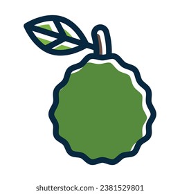 Kaffir Lime Vector Thick Line Filled Dark Colors Icons For Personal And Commercial Use.
