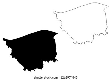 Kafr El Sheikh Governorate (Governorates of Egypt, Arab Republic of Egypt) map vector illustration, scribble sketch Kafr El Sheikh map