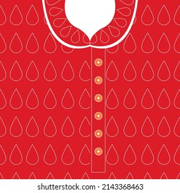 Kaftan Indian red shirt pattern 