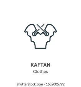 Kaftan outline vector icon. Thin line black kaftan icon, flat vector simple element illustration from editable clothes concept isolated stroke on white background