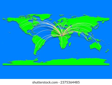 Mapa de Kaga-Bandoro, República Centroafricana - Mapa conceptual de Kaga-Bandoro, República Centroafricana en el mapa mundial. Adecuado para conceptos de exportación.