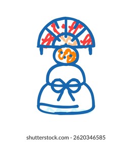 kagami mochi decoration shintoism doodle icon sketch vector. kagami mochi decoration shintoism sign. isolated symbol illustration
