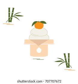 Kagami mochi - traditional New Year treats in Japan. Festive traditions of different countries. 