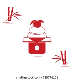 Kagami mochi - traditional New Year treats in Japan. Festive traditions of different countries. 