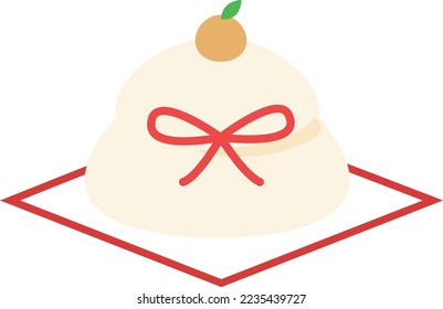 Kagami-mochi illustration Cute New Year Japan