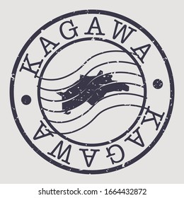 Kagawa, Japan Stamp Postal. A Map Silhouette Seal. Passport Round Design. Vector Icon Design Retro Travel.