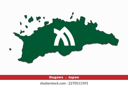 Kagawa Prefecture in Japan Flag Map