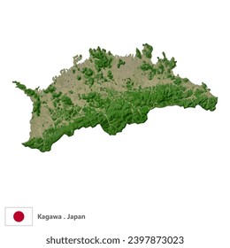 Kagawa,Prefecture of Japan Topographic Map (EPS)