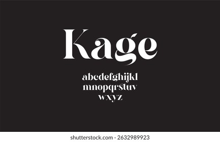 Kage" is an elegant serif font with bold letterforms and smooth curves, perfect for modern, upscale designs, branding, and editorial projects. Ideal for artistic, high-end visual impact.