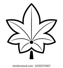 Kage Momiji (Shadow Maple Leaf). A vector icon illustration of a Japanese family crest featuring a maple leaf motif.