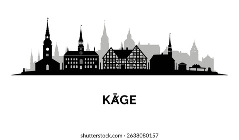 Kage with Sweden Skyline Silhouette, and Cityscape.