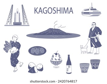 Kagoshima Japan. Landmark and food.