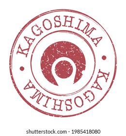 Kagoshima, Japan Stamp Postal. Silhouette Seal. Flag Passport Round Design. Vector Icon. Design Retro Travel. National Symbol.