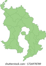 Mapa de Kagoshima (se puede cambiar el color)