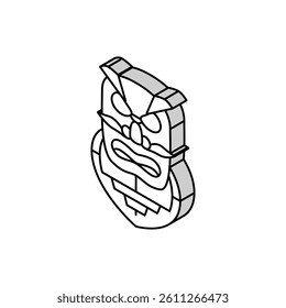 kagura dance mask shintoism isometric icon vector. kagura dance mask shintoism sign. isolated symbol illustration