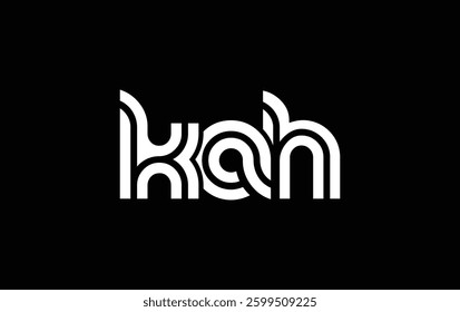 KAH Creative Unique Modern Letter Logo Design. Stylized logo featuring a unique letter design, presenting abstract minimalist aesthetics and modern appeal.