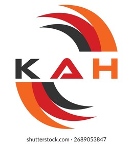 Projeto da carta KAH. Projeto do logotipo da tecnologia da carta KAH. KAH Monogram design logotipo para um empresário e empresa.