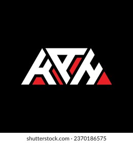 KAH triangle letter logo design with triangle shape. KAH triangle logo design monogram. KAH triangle vector logo template with red color. KAH triangular logo Simple, Elegant, and Luxurious design.