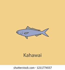 kahawai 2 colored line icon. Simple purple and gray element illustration. kahawai concept outline symbol design from fish set