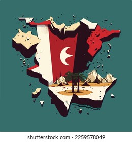 Kahramanmaras earthquake flat vector illustration - about Syria earthquake and Turkey earthquake