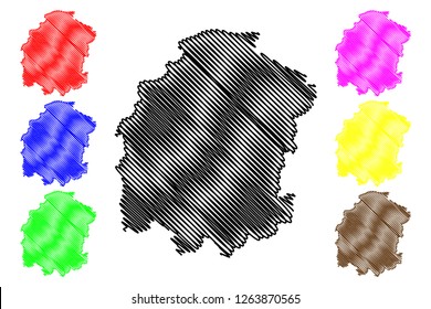 Kahramanmaras (Provinces of the Republic of Turkey) map vector illustration, scribble sketch Kahramanmaraş ili map