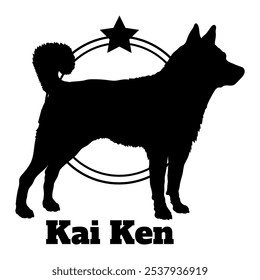 Kai Ken perro silueta, perro, razas de perro, logotipo, Vector, silueta, diseño de logotipo, animal, ilustración, icono, signo, diseño, negro, símbolo, mascota