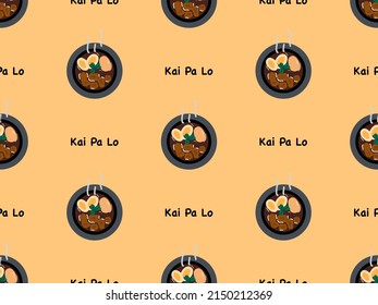 Kai pa lo cartoon character seamless pattern on orange background.