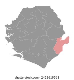 Kailahun District map, administrative division of Sierra Leone. Vector illustration.