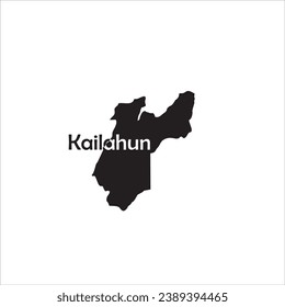 Kailahun map and black lettering design on white background