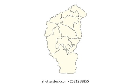 mapa do distrito de Kaimur em branco, Distrito de Kaimur, Estado de Bihar, República da Índia, Governo de Bihar, território indiano, Índia Oriental, política, aldeia, turismo