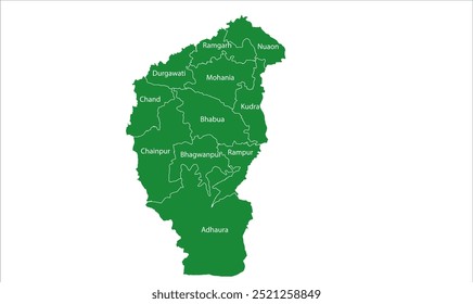 Distrito de Kaimur Mapa de Tehsil, Distrito de Kaimur, Estado de Bihar, República de la India, Gobierno de Bihar, territorio indio, India oriental, política, aldea, turismo
