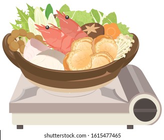 Kaisen-nabe : Seafood hotpot  of Japanese food