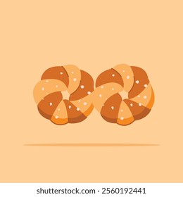 kaiser roll bread food. Flat illustration bakery icon for posters and web icons