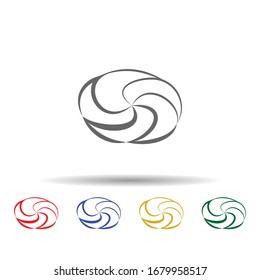 Kaiser roll, bread hand drawn multi color icon. Simple thin line, outline vector of blood donation icons for ui and ux, website or mobile application