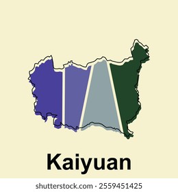Kaiyuan City map vector design, World Map International vector template with outline graphic sketch style for your company