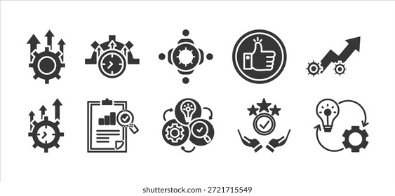Conjunto de iconos de glifo de Kaizen colección	
