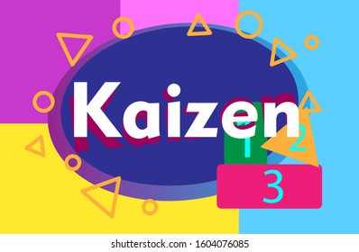 kaizen has mean spirit, beautiful greeting card background or template banner with education theme. vector design illustration