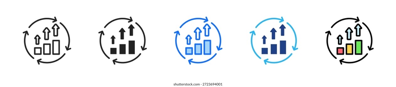 Conjunto de ícones Kaizen coleção de estilos múltiplos