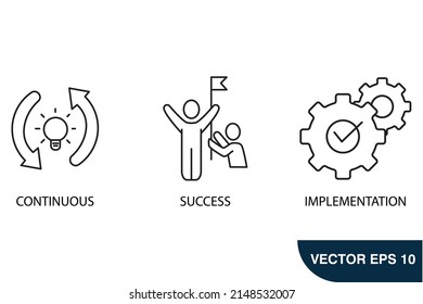 KAIZEN icons  symbol vector elements for infographic web