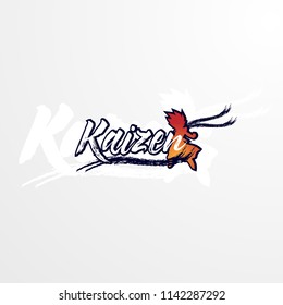 kaizen logo concept has mean spirit of japan. company logo design, vector illustration