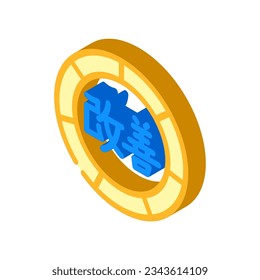 kaizen mecanizado ingeniero de fabricación vector de ícono isométrico. signo de ingeniero de manufactura kaizen. ilustración de símbolo aislado