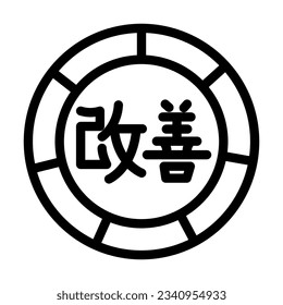 kaizen manufacturing engineer line icon vector. kaizen manufacturing engineer sign. isolated contour symbol black illustration