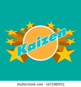 kaizen is mean spirit, beautiful greeting card background or template banner with star theme. vector design illustration