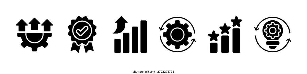 Ilustración vectorial de íconos de Anuncio de Web Kaizen para el concepto de filosofía empresarial y estrategia corporativa sobre el mejoramiento continuo con calidad, progreso, sostenibilidad, éxito e implementación.
