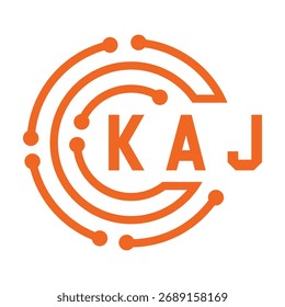 Diseño de letra KAJ. Diseño de logotipo de tecnología de letras KAJ. KAJ Monogram diseño de logotipo para un empresario y negocio.
