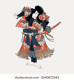 Kaja Yoshitaka, Japanese character, vector element. 