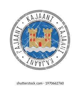 Kajaani city, Finland. Grunge postal rubber stamp over white background