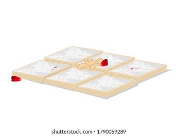 Kaju Katli Indian Sweets or Mithai Food Vector