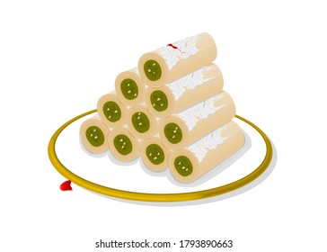 Kaju Katli Indian Sweets or Mithai Food Vector